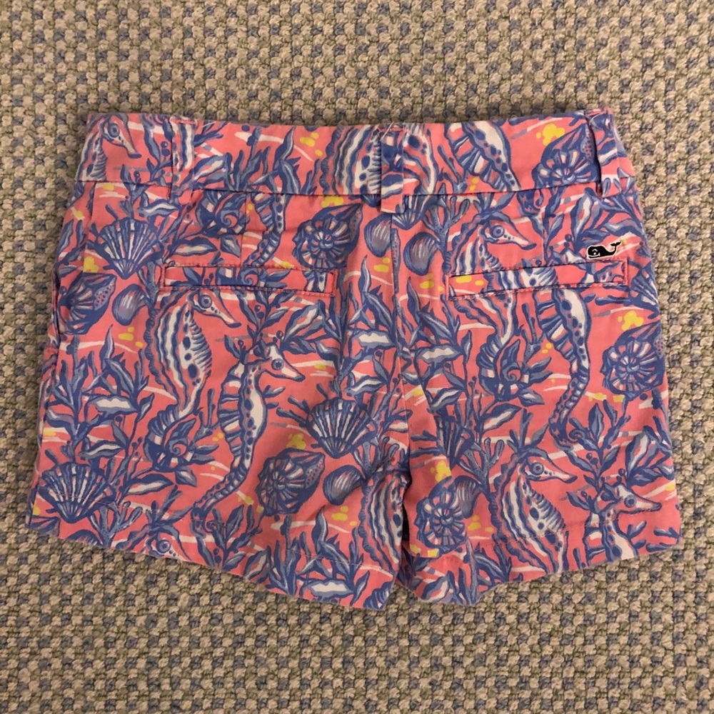 Girls Vineyard Vines pink and blue nautical shorts - Picture 2 of 4